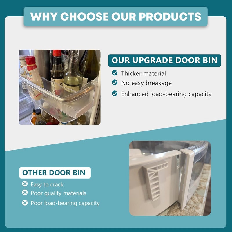 Fetechmate AAP73252202 AAP73252209 Refrigerator Right Door Bin Fit for Ken-more Elite L-G Refrigerator Door Shelf Bin Replace AAP73252204 AAP73252206 AAP73252211 by - ABS Replacement Door Shelves - Image 5